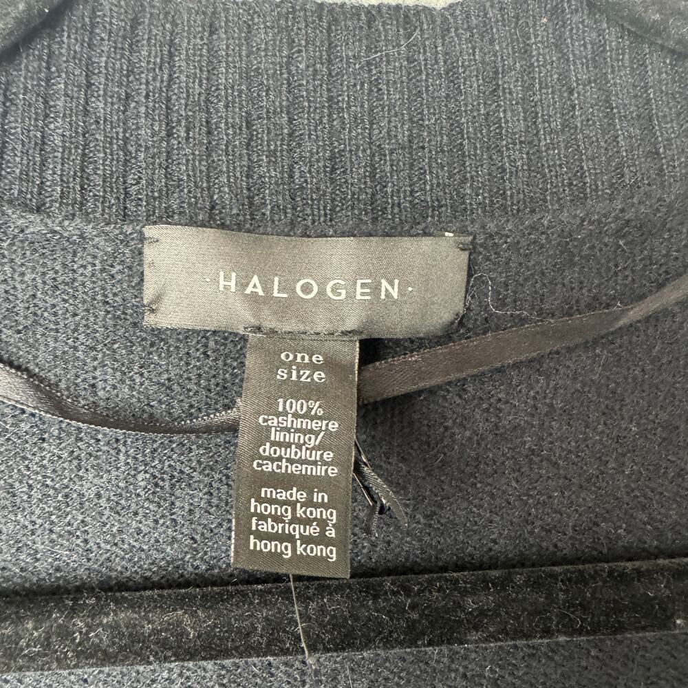 Halogen 100% Cashmere Easy Throw On Ruana in Black - One Size - Picture 4 of 7